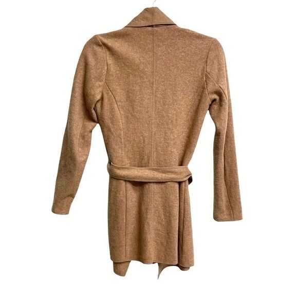 JACOB Vintage Wool Waterfall Wrap Cardigan Sweater Camel S - Picture 7 of 12